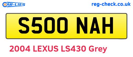 S500NAH are the vehicle registration plates.