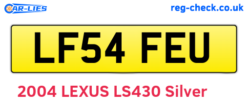 LF54FEU are the vehicle registration plates.