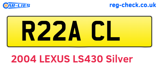 R22ACL are the vehicle registration plates.