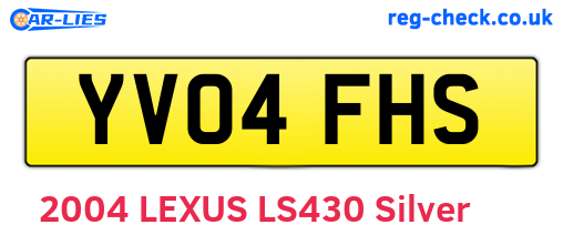 YV04FHS are the vehicle registration plates.
