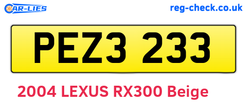 PEZ3233 are the vehicle registration plates.