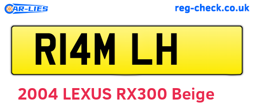 R14MLH are the vehicle registration plates.
