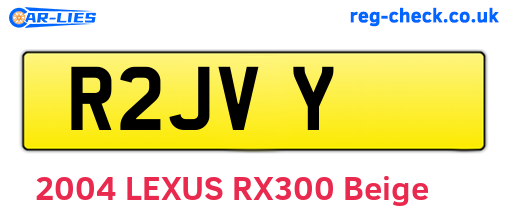 R2JVY are the vehicle registration plates.