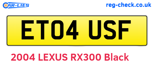 ET04USF are the vehicle registration plates.