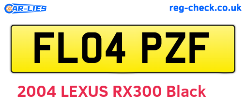 FL04PZF are the vehicle registration plates.