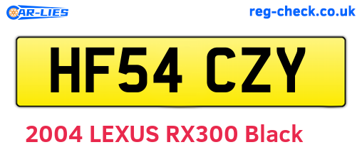 HF54CZY are the vehicle registration plates.