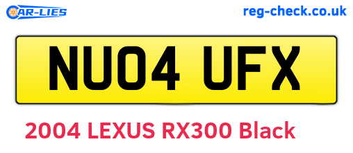 NU04UFX are the vehicle registration plates.