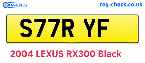 S77RYF are the vehicle registration plates.