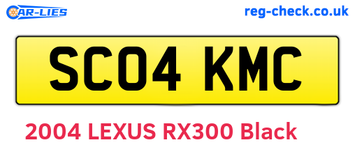 SC04KMC are the vehicle registration plates.