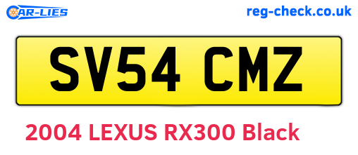 SV54CMZ are the vehicle registration plates.