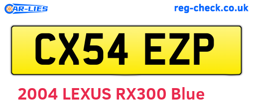 CX54EZP are the vehicle registration plates.