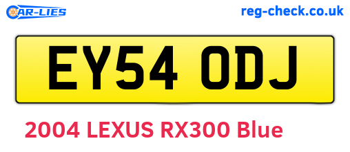 EY54ODJ are the vehicle registration plates.