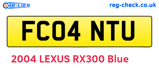 FC04NTU are the vehicle registration plates.