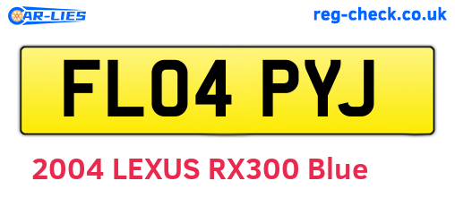 FL04PYJ are the vehicle registration plates.