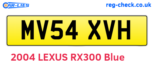 MV54XVH are the vehicle registration plates.