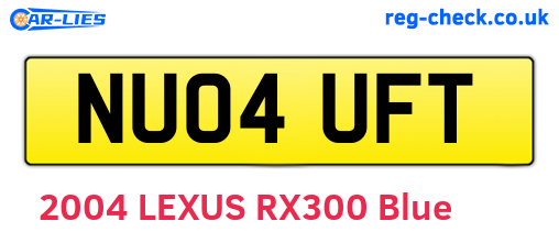NU04UFT are the vehicle registration plates.