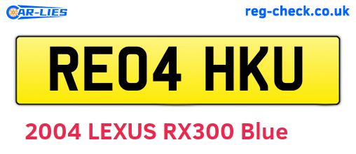 RE04HKU are the vehicle registration plates.