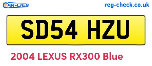 SD54HZU are the vehicle registration plates.
