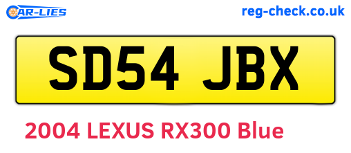 SD54JBX are the vehicle registration plates.