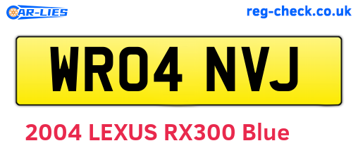WR04NVJ are the vehicle registration plates.