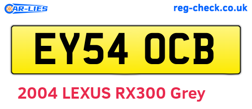 EY54OCB are the vehicle registration plates.