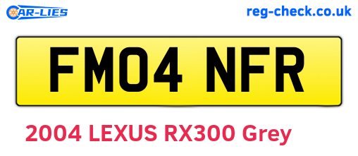 FM04NFR are the vehicle registration plates.