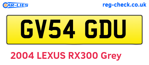 GV54GDU are the vehicle registration plates.
