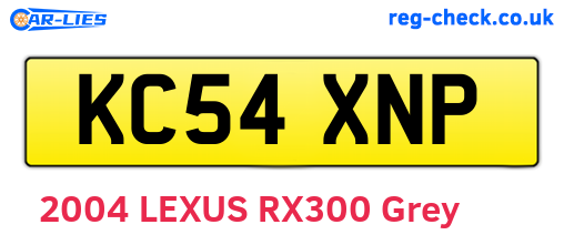 KC54XNP are the vehicle registration plates.