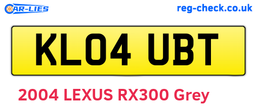 KL04UBT are the vehicle registration plates.