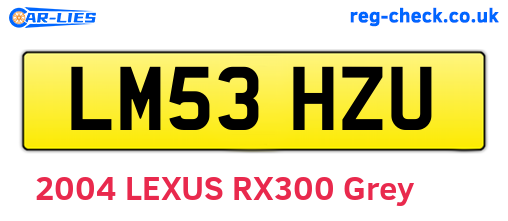 LM53HZU are the vehicle registration plates.