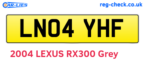 LN04YHF are the vehicle registration plates.
