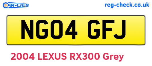 NG04GFJ are the vehicle registration plates.