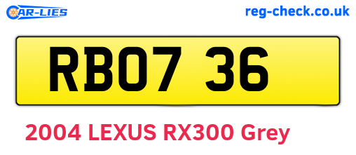 RBO736 are the vehicle registration plates.