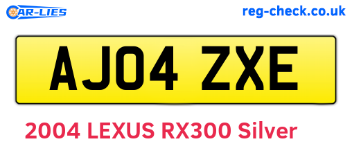 AJ04ZXE are the vehicle registration plates.