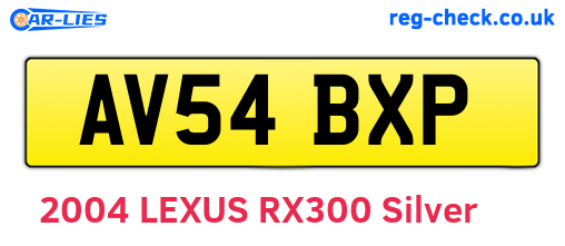 AV54BXP are the vehicle registration plates.