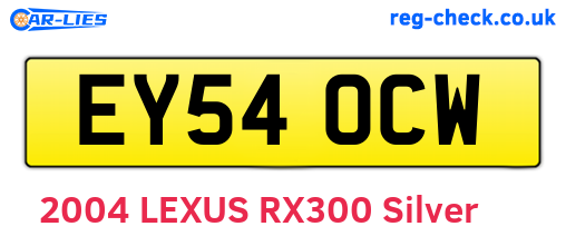 EY54OCW are the vehicle registration plates.