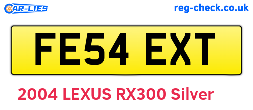 FE54EXT are the vehicle registration plates.