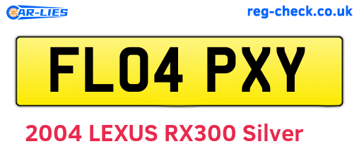 FL04PXY are the vehicle registration plates.