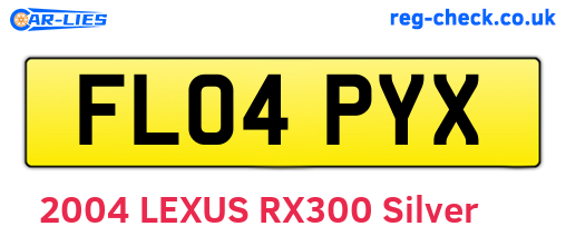 FL04PYX are the vehicle registration plates.