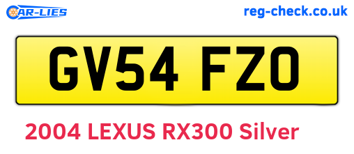 GV54FZO are the vehicle registration plates.