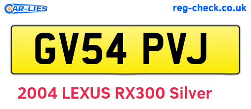 GV54PVJ are the vehicle registration plates.
