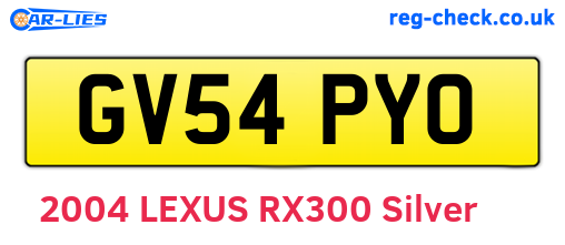 GV54PYO are the vehicle registration plates.