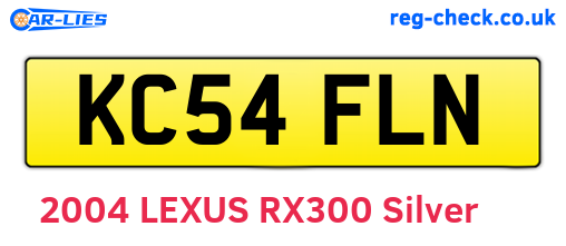 KC54FLN are the vehicle registration plates.