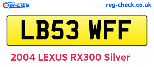 LB53WFF are the vehicle registration plates.