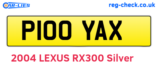 P100YAX are the vehicle registration plates.