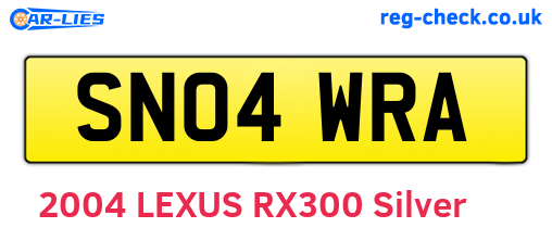 SN04WRA are the vehicle registration plates.