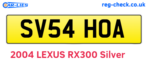 SV54HOA are the vehicle registration plates.