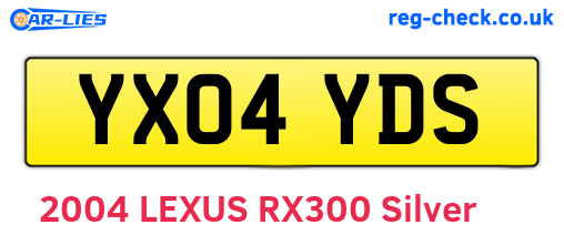 YX04YDS are the vehicle registration plates.