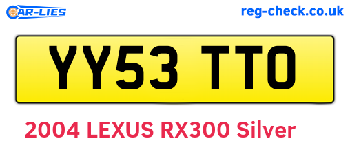 YY53TTO are the vehicle registration plates.
