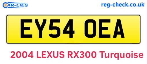 EY54OEA are the vehicle registration plates.